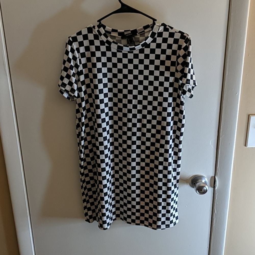 Checker print dress